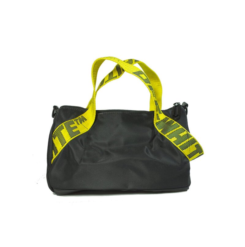 off white duffle bag